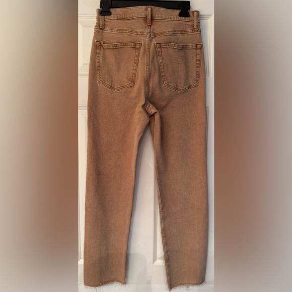 REDONE 70s Stove Pipe in Washed Khaki Skinny Jeans Women's Tan Jeans Size 26 - Picture 4 of 10
